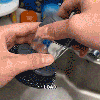 🧽One-Hand Dish Cleaning: Ergonomic Soap-Dispense Kitchen Scrub