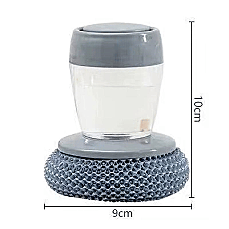 🧽One-Hand Dish Cleaning: Ergonomic Soap-Dispense Kitchen Scrub